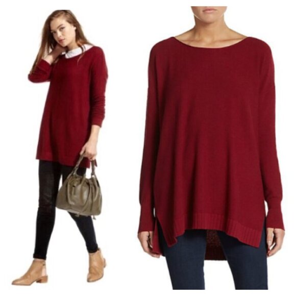Joie Zephyrine $258 NWT CASHMERE-Blend Crew Neck Sweater in Deep Scarlet Sz S - Picture 10 of 10